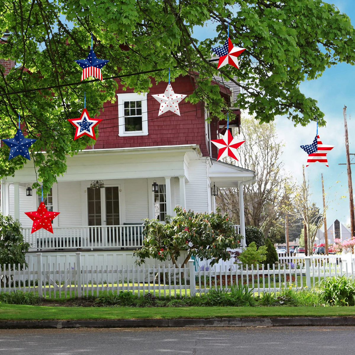 Yerliker 4th of July yard decor easy to hang on trees, fences, or porches