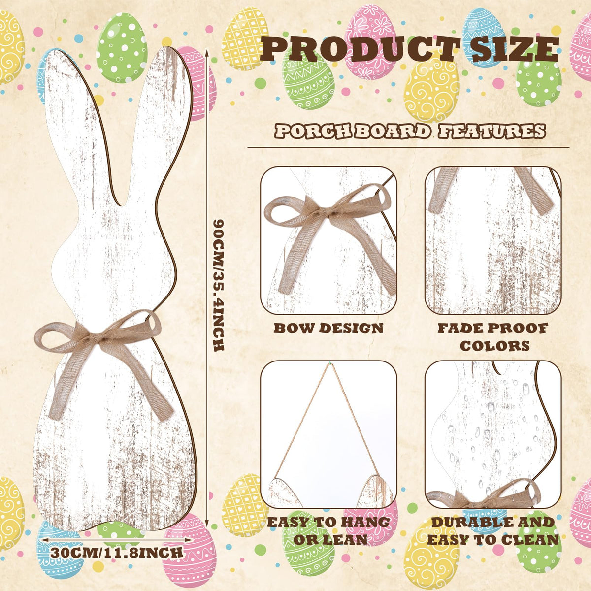 Yerliker wooden bunny decor for outdoor use, sturdy and weather-ready.