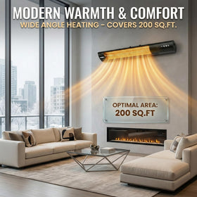 YESERLI wall-mounted heater with remote control for easy on/off from anywhere.