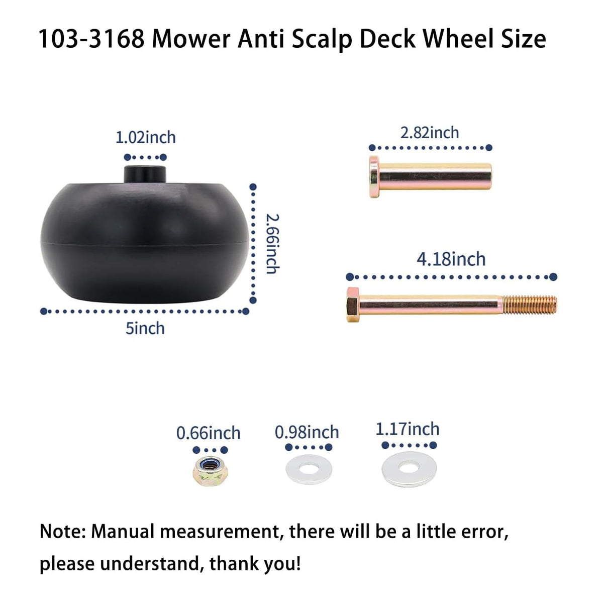 YESHINDA universal deck wheels kit showing compatibility with Exmark Toro mowers