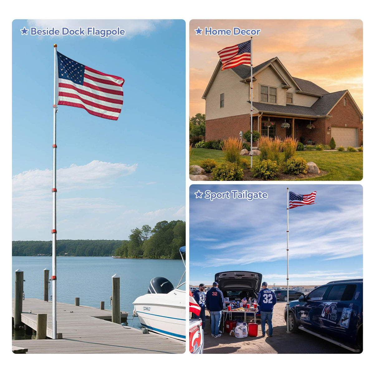 Yeshom PVC sleeve secures flagpole for easy mounting.