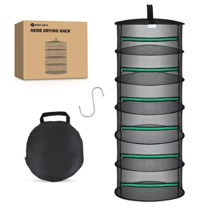 Yesker foldable six-layer drying rack front view for efficient herb and bud drying