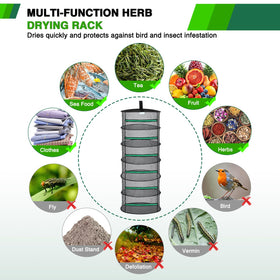 Yesker foldable six-layer drying rack side view showing compact storage potential