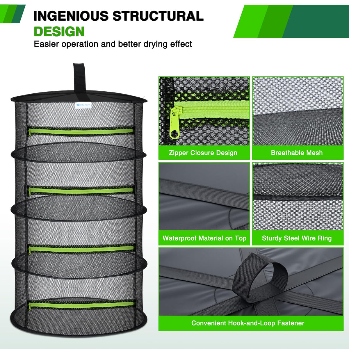 Yesker foldable rack in-use setup for portable, space-saving drying