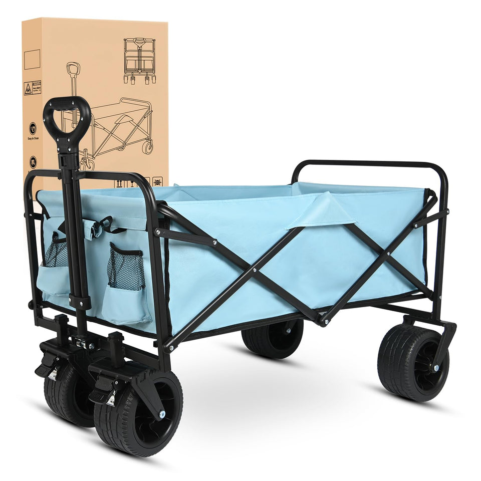 Yesker Foldable Wagon folded for easy storage and transport