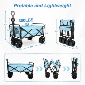 Yesker Foldable Wagon frame open, ready for heavy-duty hauling