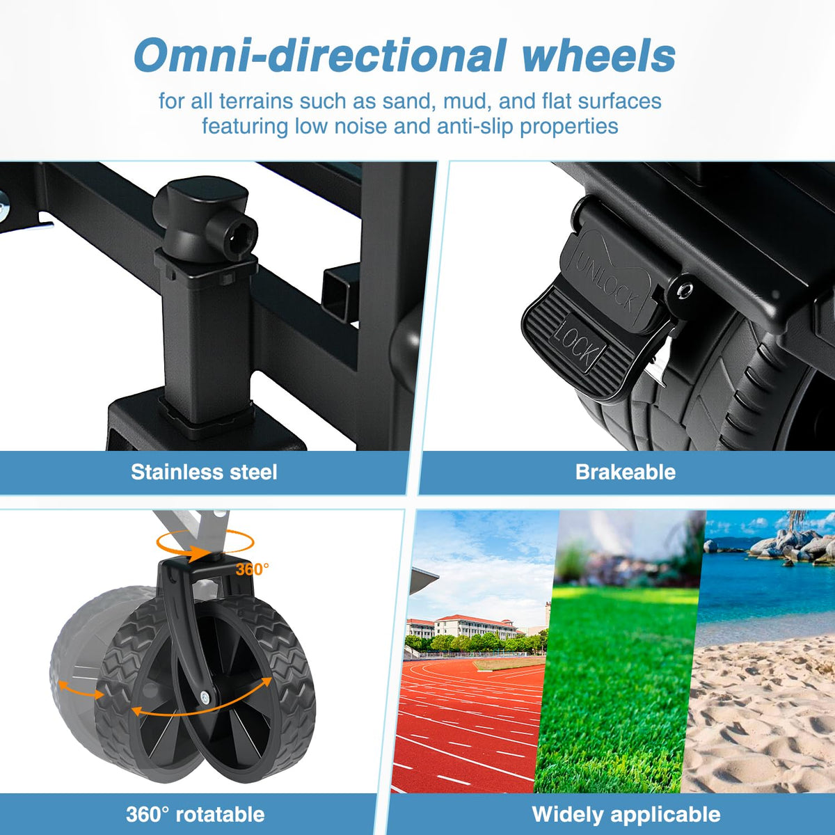 Yesker Foldable Wagon pull handle in action for quick mobility