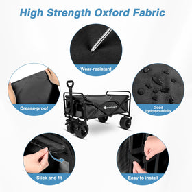 Yesker Foldable Wagon pull handle enables effortless maneuvering.