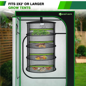 Yesker fully loaded rack shows high capacity for herbs, flowers, or buds
