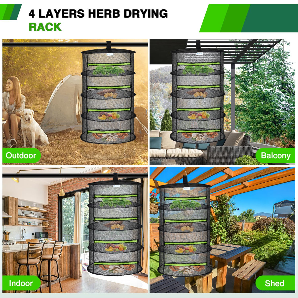Yesker storage bag included enables easy transport and organized drying