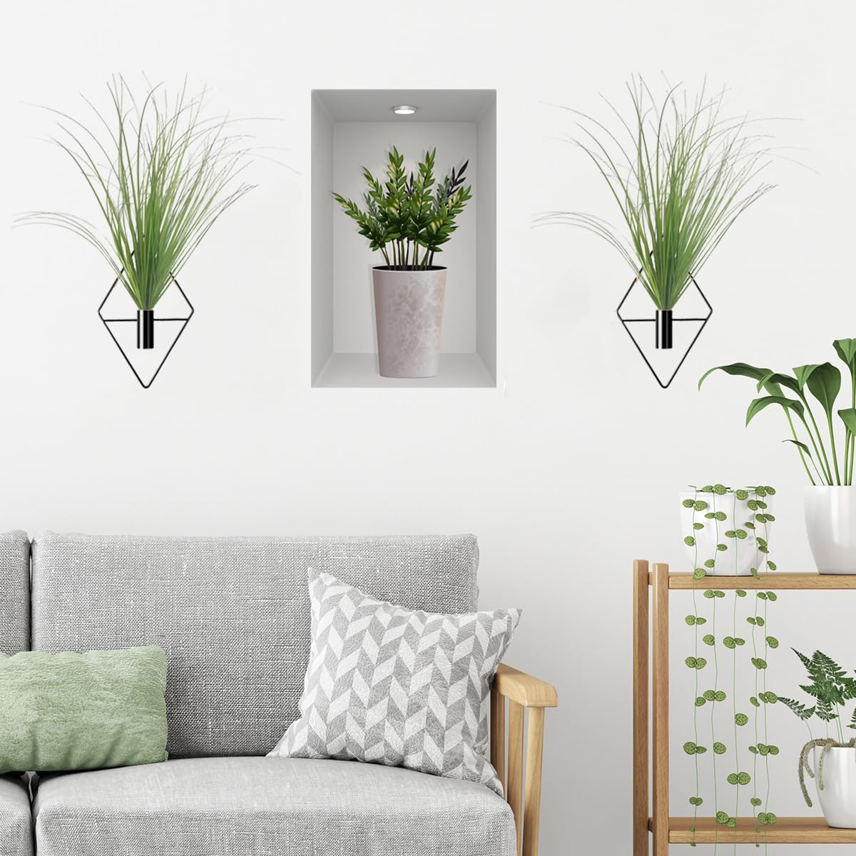 YESKY artificial greenery fills compact planters beautifully