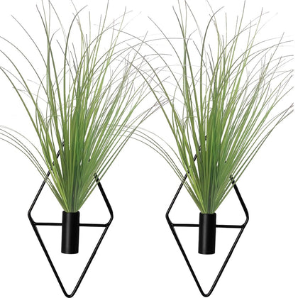 YESKY diamond-shape metal hanging planter with artificial plants for vibrant walls