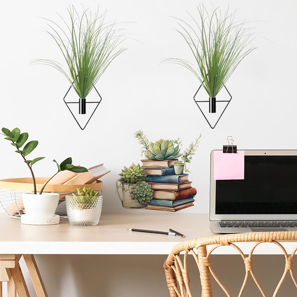 YESKY gold-coated wall planter pair adds elegant geometric style