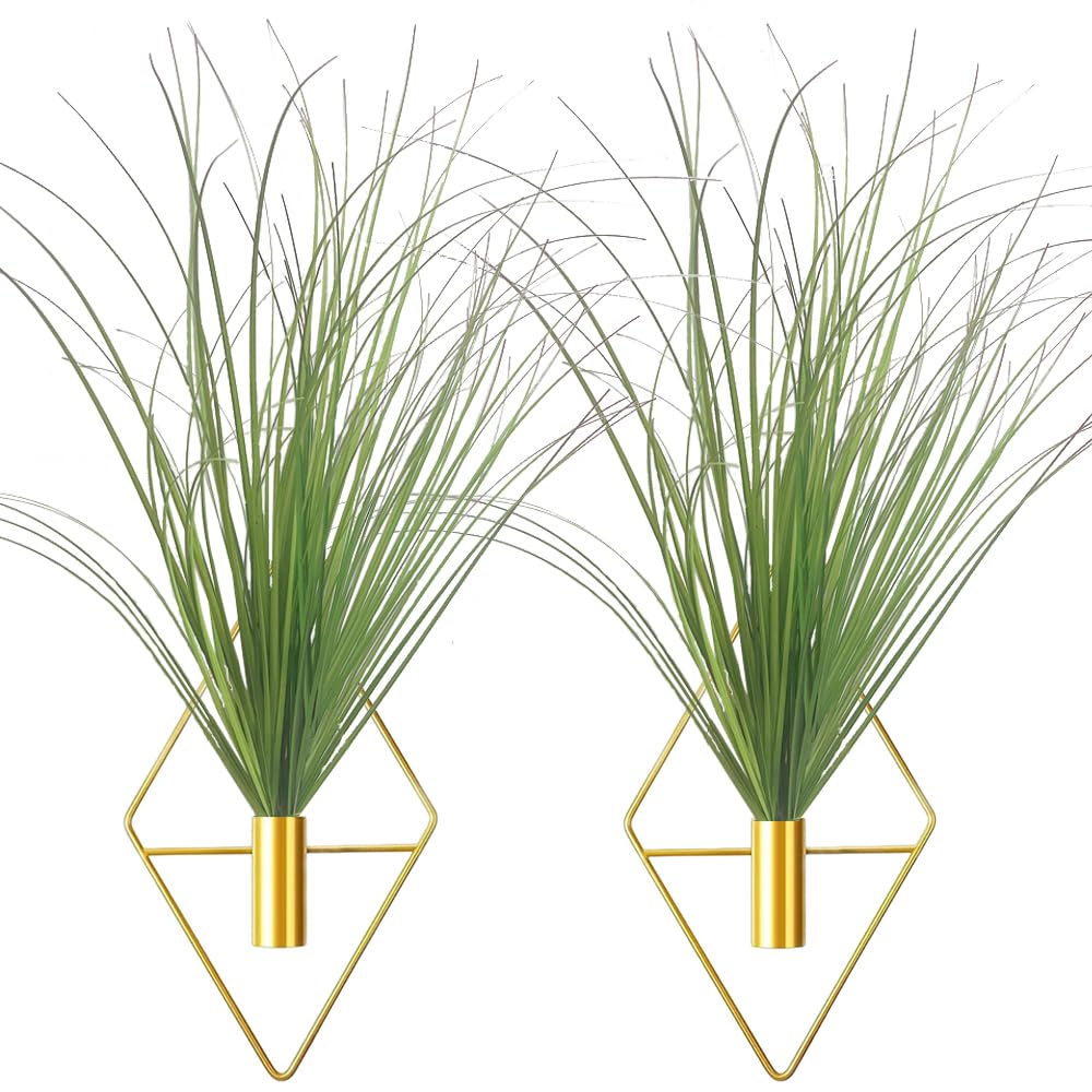 Yesky diamond gold wall vase adds elegant focal decor to your living room.