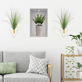 Yesky hanging planter diamond gold enhances modern wall styling.