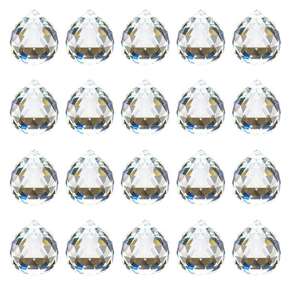 Yesland 20-pack crystal ball prisms 40mm creates vivid rainbows in sunlight.