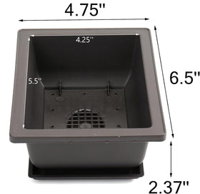Yesland bonsai pot with bottom drainage mesh shown in tray