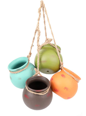 Yesland ceramic hanging mini planter in brown, complements earthy home decor.