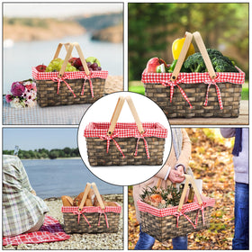 Yesland small basket measures 13.5 by 8.25 by 6.5 inches for compact packing.