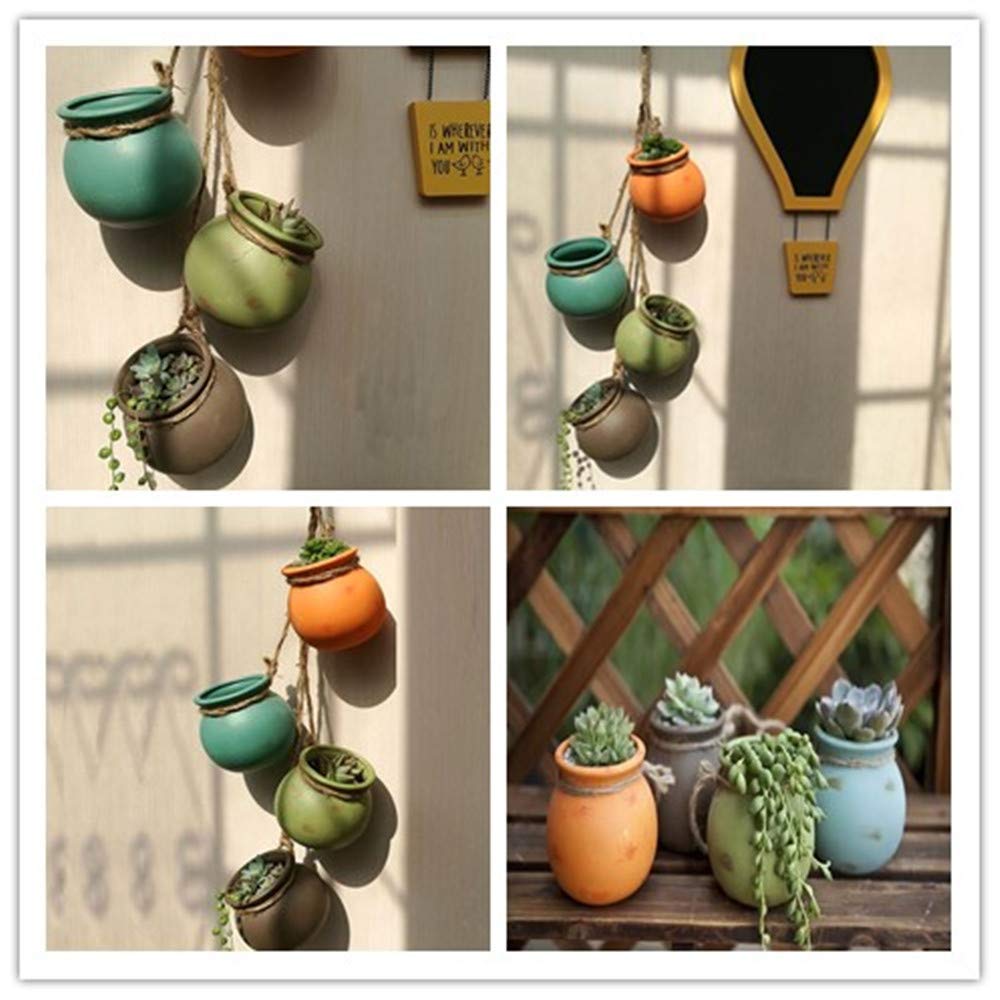 Yesland four pot set for indoor outdoor display with drainage ready planters.