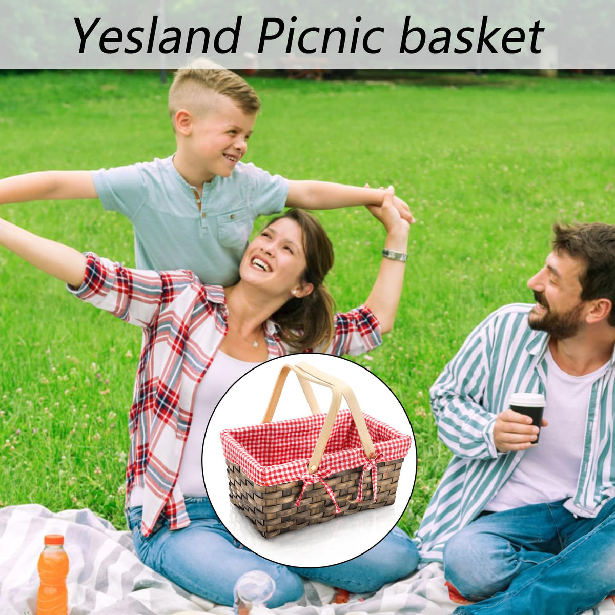 Yesland durable wicker construction supports snacks, eggs, and small gifts during outings.