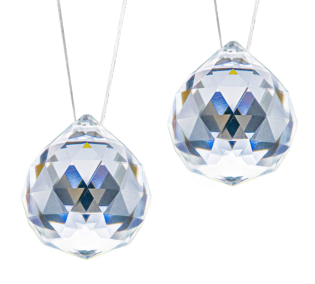 Sunlight passing through Yesland prism ball yields sparkling rainbow patterns.