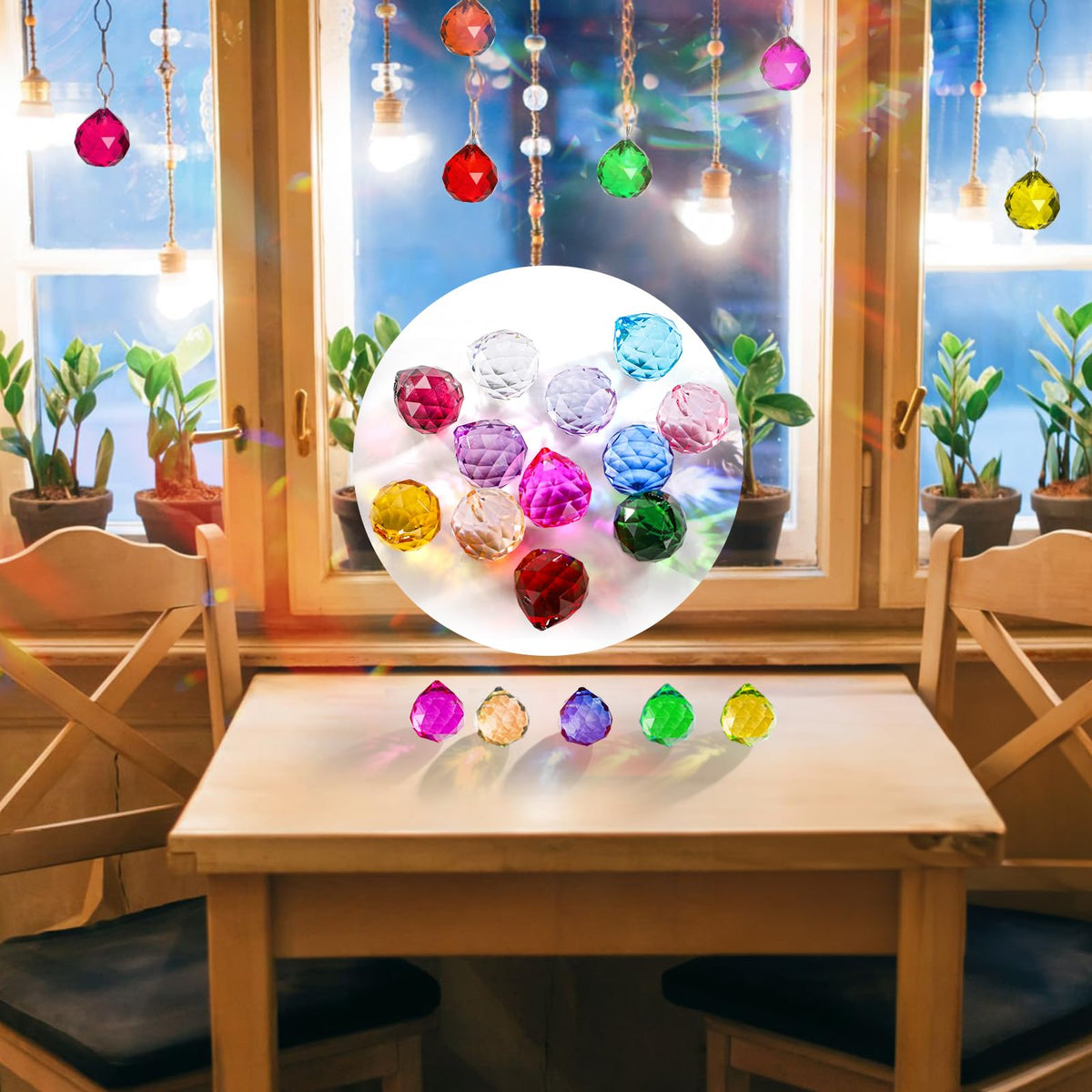 Yesland decorative window ornament creates colorful light patterns in any room.