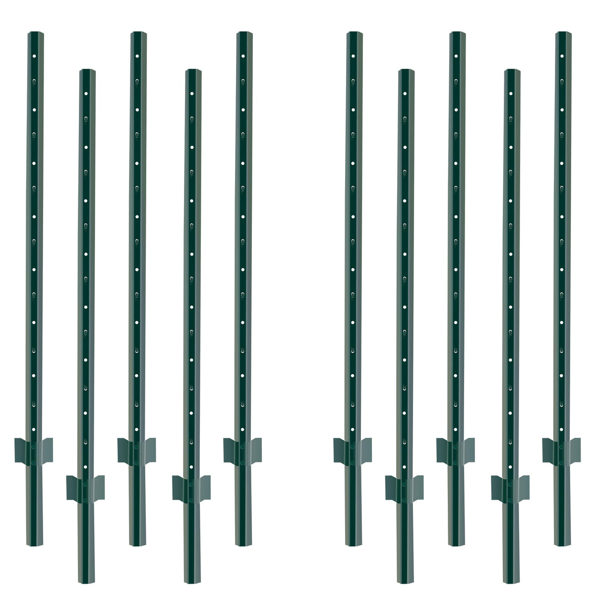 YESON fence post 4.8 feet with green coating for weather resistance.