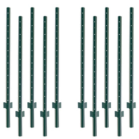 YESON fence post 4.8 feet with green coating for weather resistance.