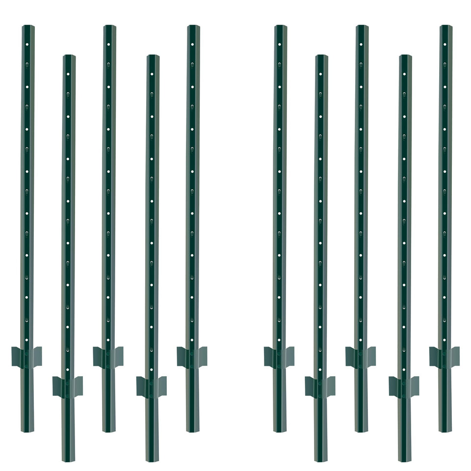 YESON fence post 4.8 feet with green coating for weather resistance.