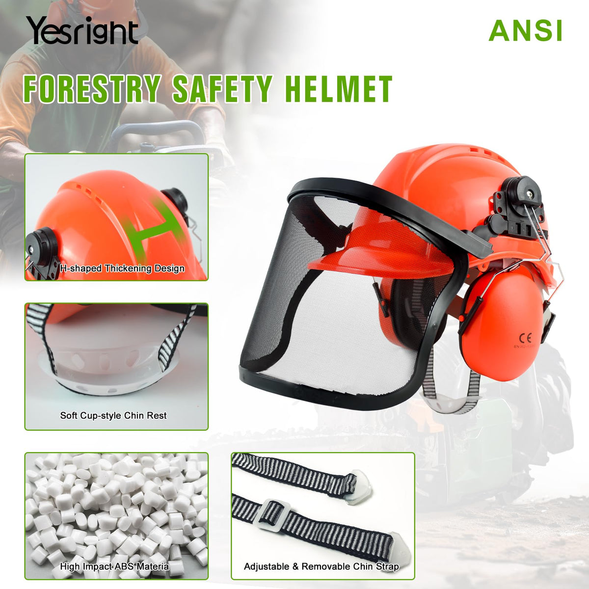 YesRight bright orange helmet enhances safety and visibility on site