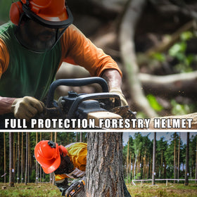 YesRight forestry helmet supports mowing, trimming, landscaping, weed whacking