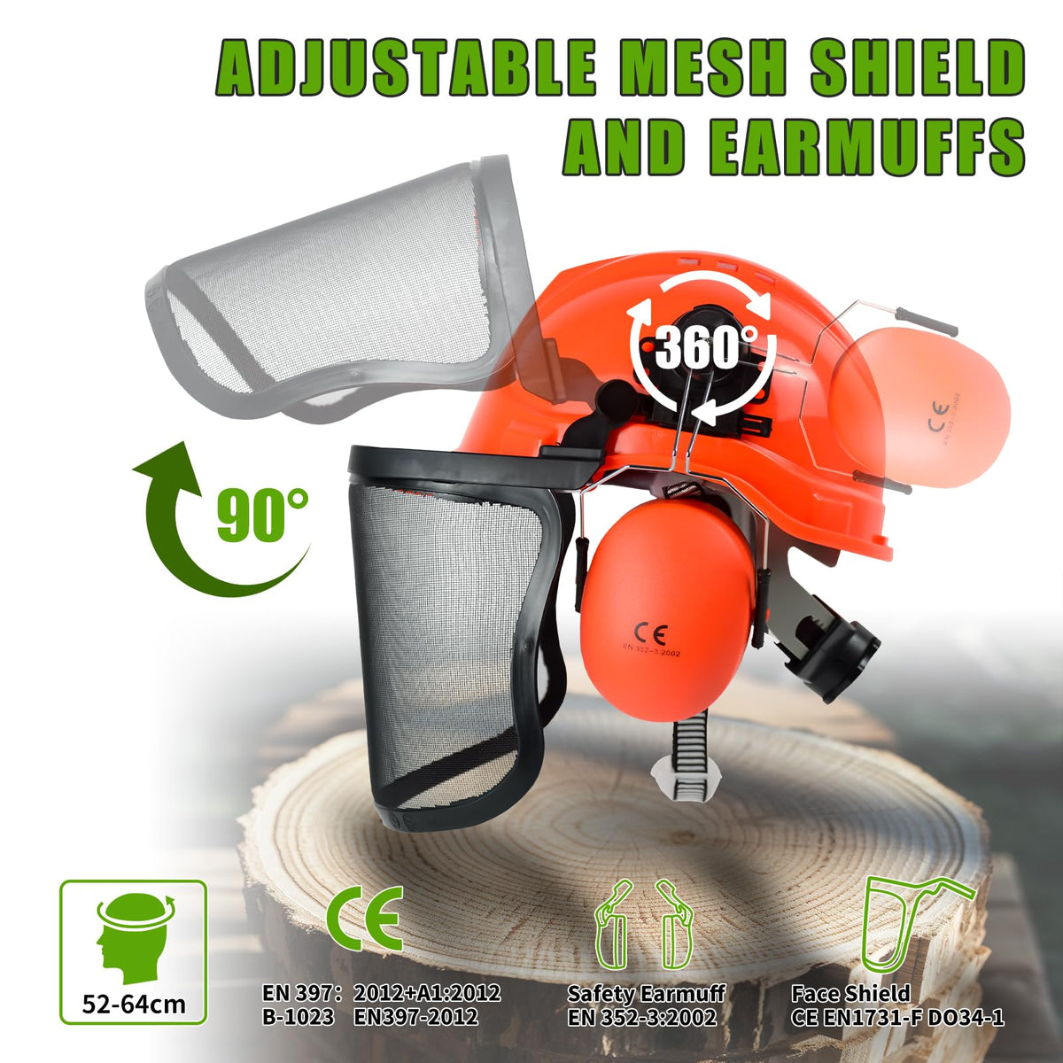 YesRight mesh visor provides clear visibility and debris protection