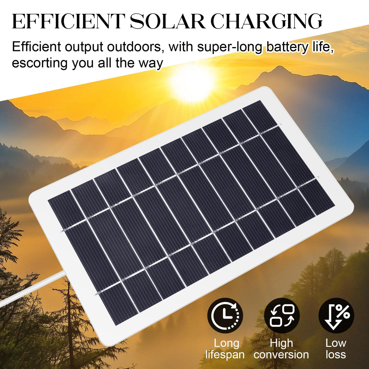 YESSZ solar panel during camping setup charging a phone with sunlight