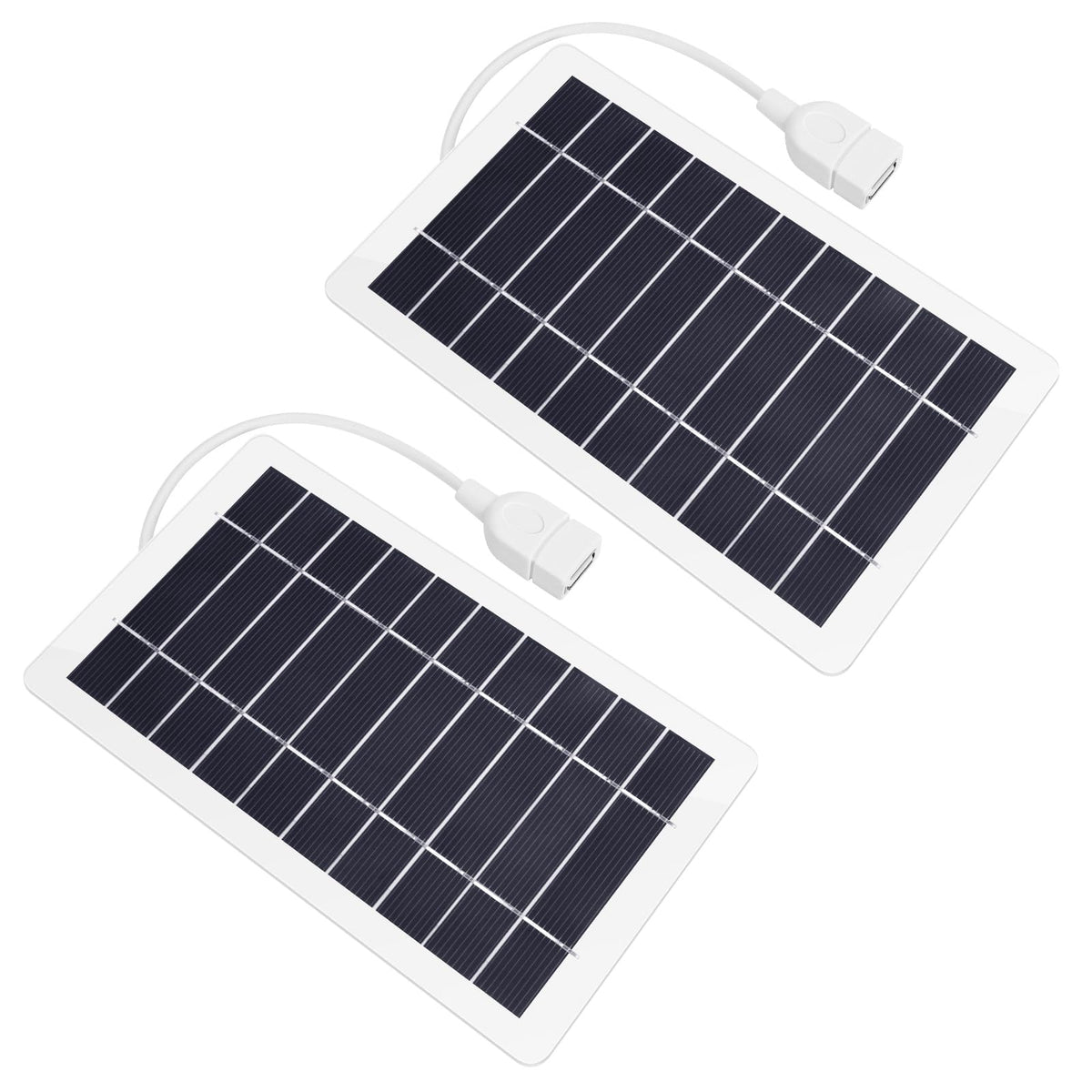 YESSZ USB solar panel charger front view powering outdoor charging on sunny day