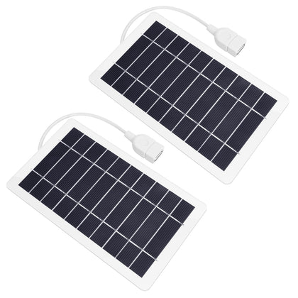 YESSZ USB solar panel charger front view powering outdoor charging on sunny day