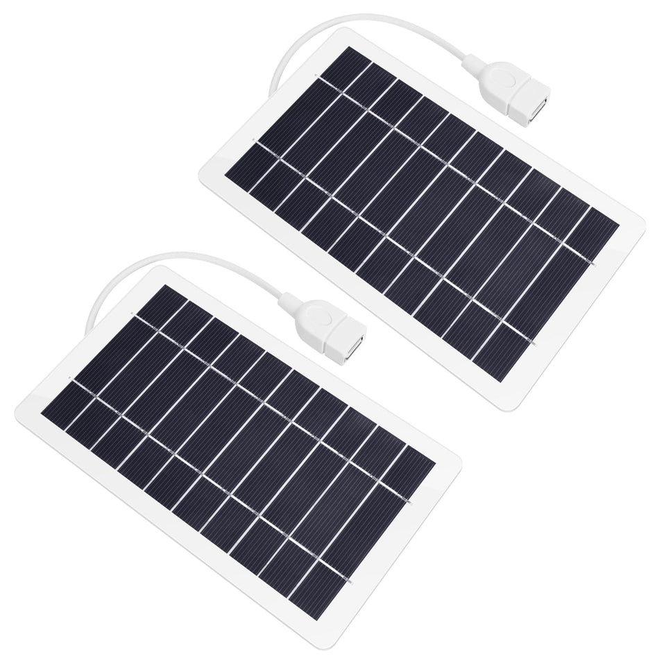 YESSZ USB solar panel charger front view powering outdoor charging on sunny day