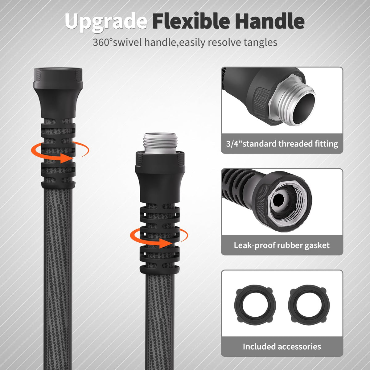 YESTAR 5-8-inch braided garden hose emphasizes durability and flexible handling