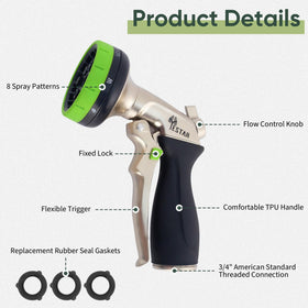 YESTAR nozzle metal body emphasizes durability for heavy-duty use