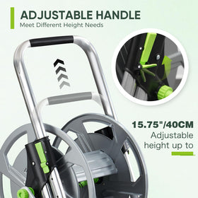 YESTAR Garden Hose Reel Cart non-slip handle for neat hose winding.