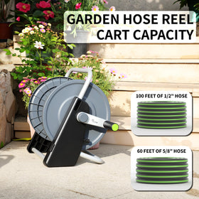 YESTAR hose reel cart outdoor washing use, convenient for car cleaning and patio tasks.