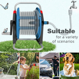 YESTAR hose reel cart stable base keeps it steady on uneven ground.