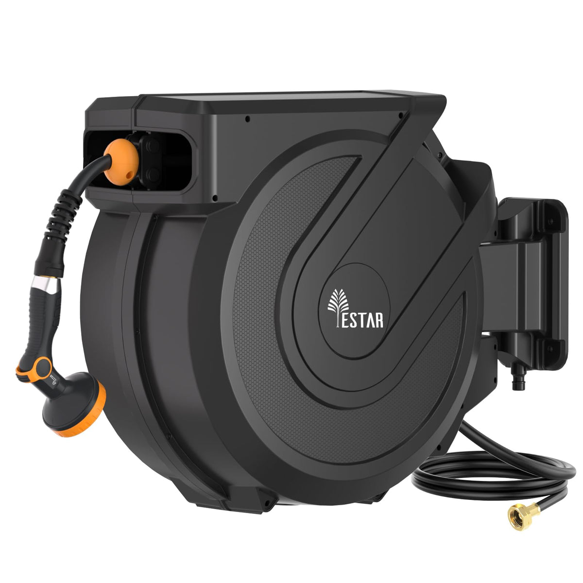 YESTAR retractable hose reel wall mount for tidy irrigation and storage
