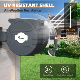 YESTAR slow auto-retraction system keeps hose neat and quiet