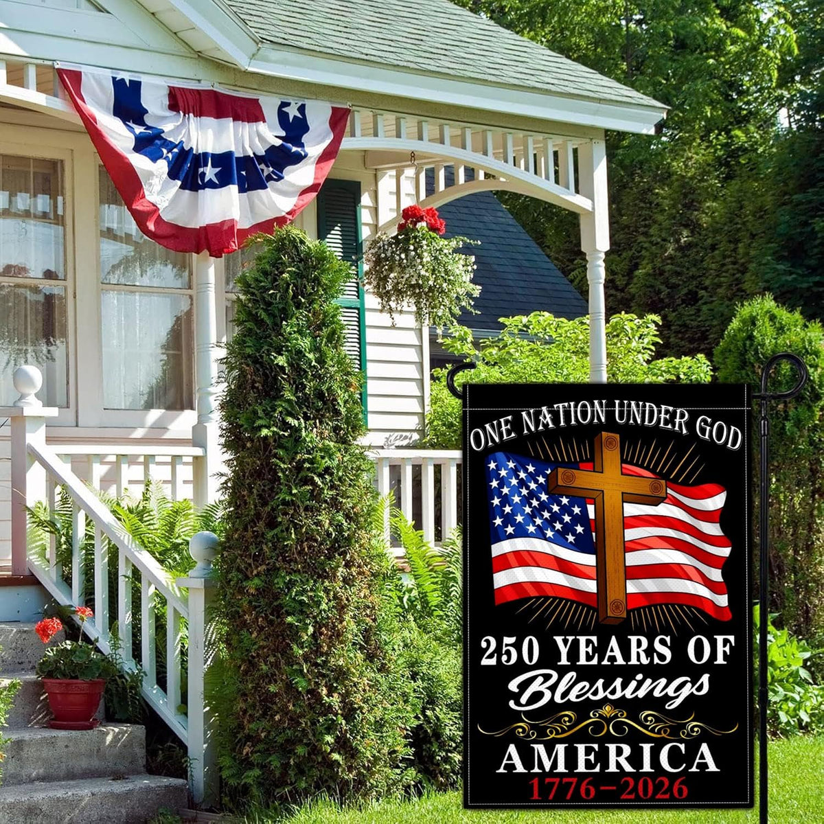 Yesuavt outdoor yard flag designed for long-term use in varying weather conditions.