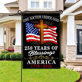 Yesuavt patriotic 12x18 flag with bright colors for curbside yard decoration.