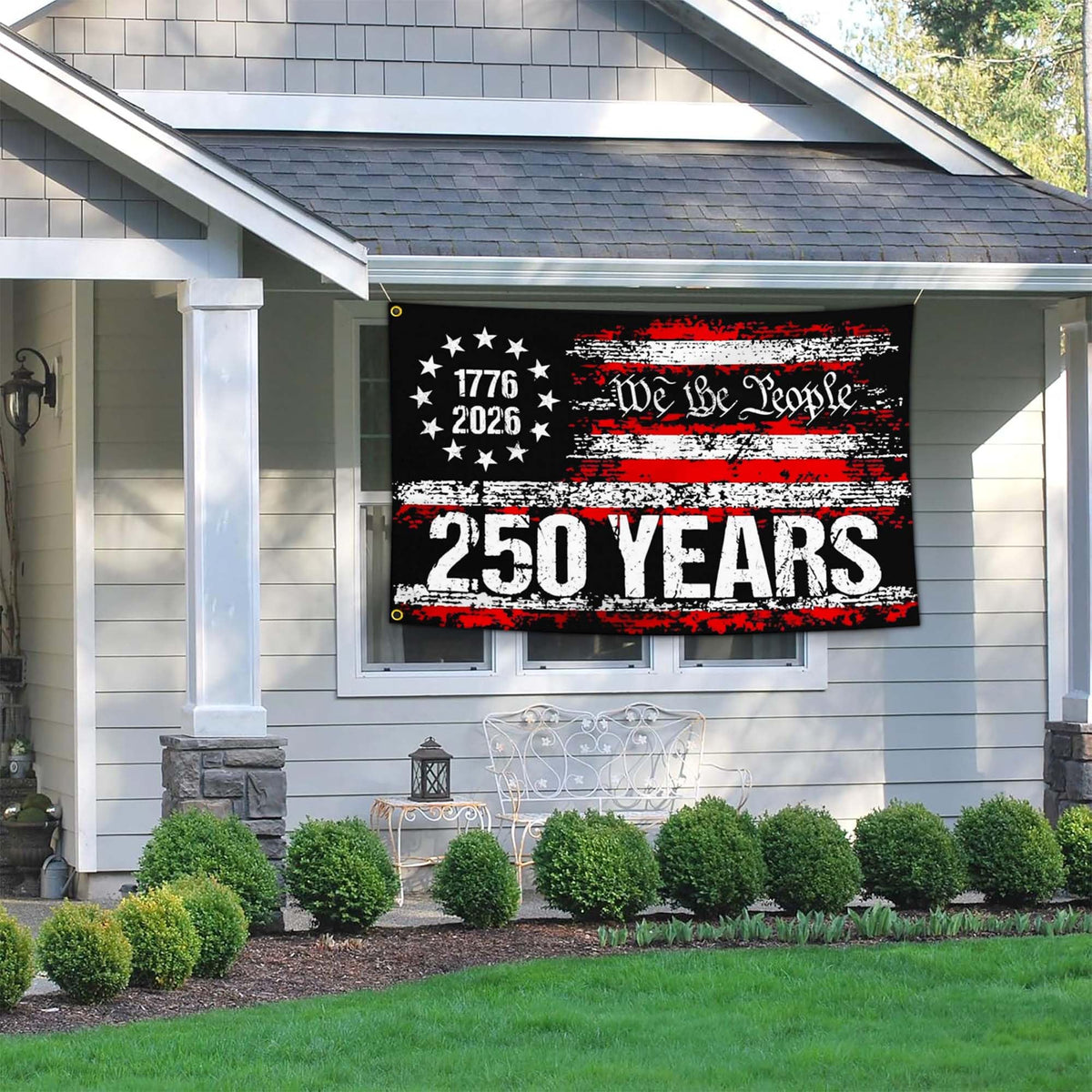 Yesuavt patriotic outdoor flag hanging on front door for celebrations.