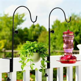 Yetene deck hook 16-inch length secures bird feeder or planter on a sturdy deck.