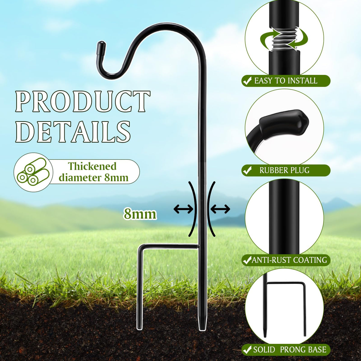 Yetene lantern hook ideal for garden lanterns and ambient lighting.