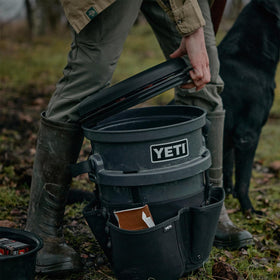 YETI LoadOut side hook keeps gear within reach during work.
